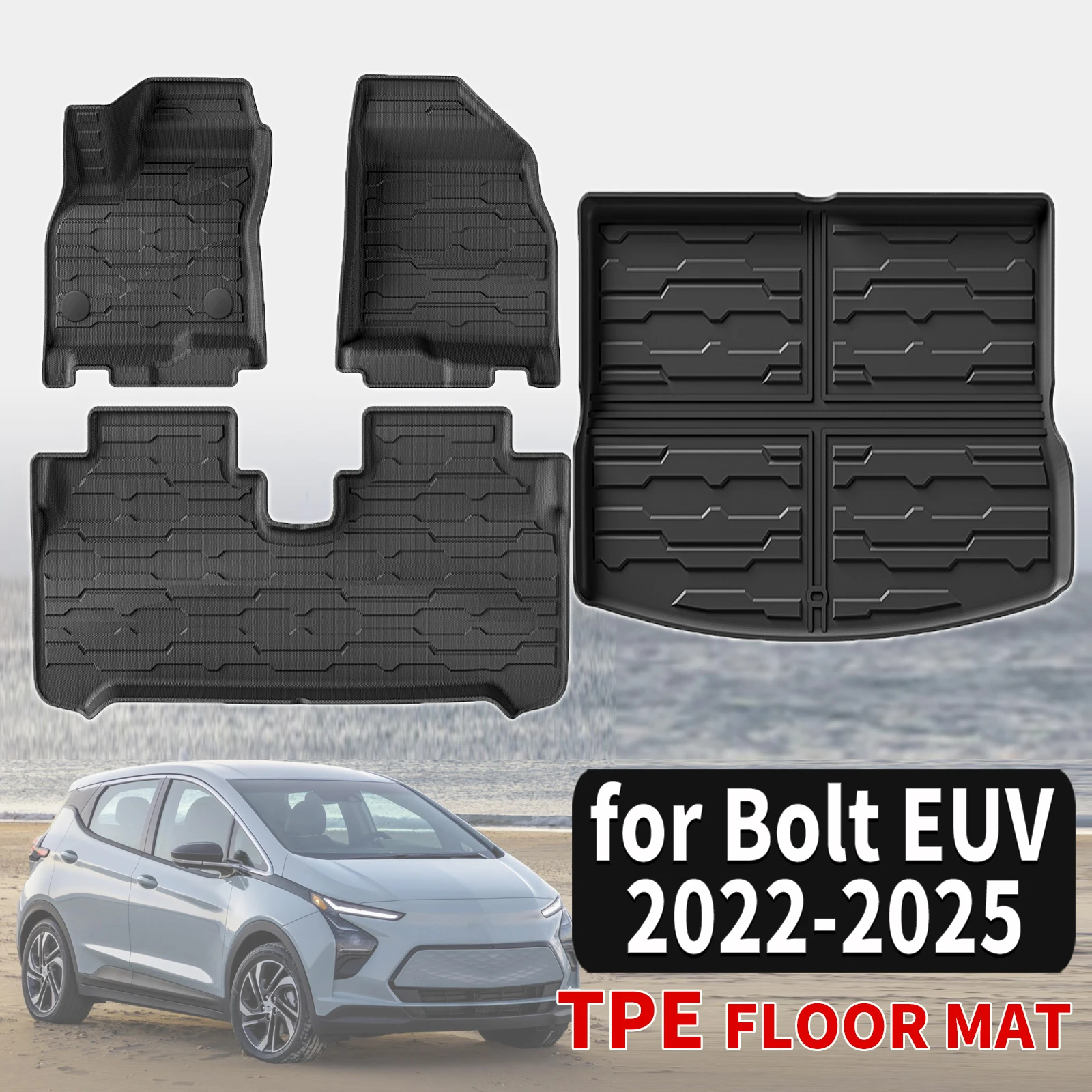 

Для Chevrolet Chevy Bolt EUV 2025 2024 2023 2022 (не подходит для электромобилей) — индивидуальные всепогодные коврики из TPE, аксессуары