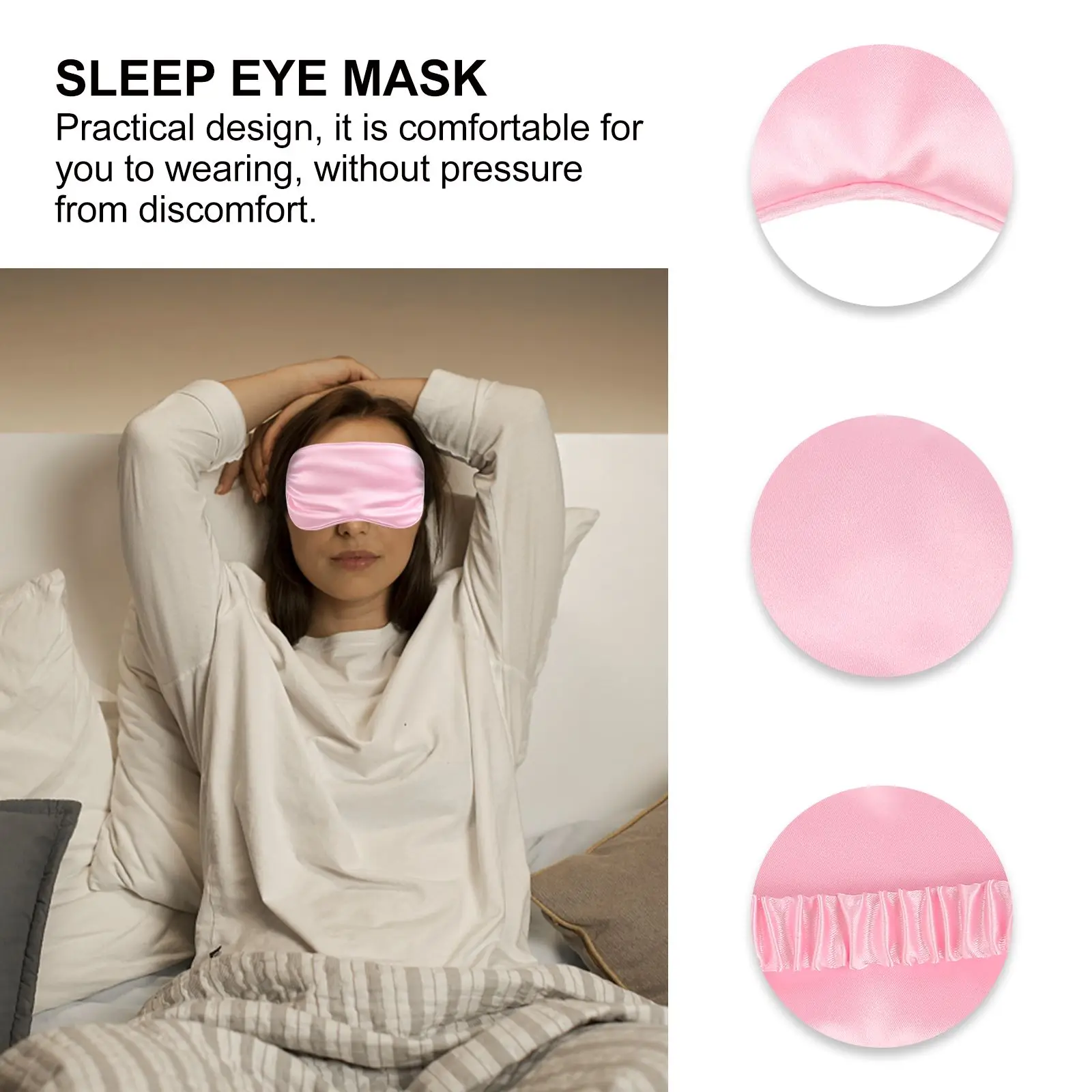 

4 Pcs Sleep Mask Train Cover Adjustable Stress Relieving Sleeping Eyeshade Soft Solid Color