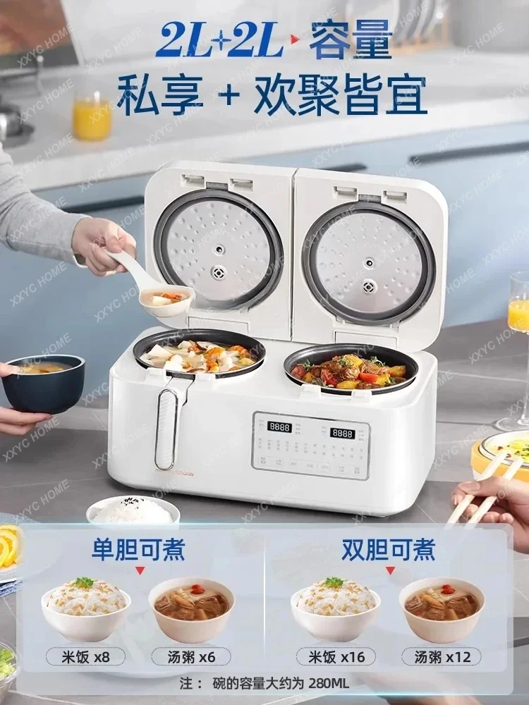 Fornello di riso a doppio rivestimento Fornello di riso piccolo multifunzionale domestico a pressione a doppio uso integrato 2-4 persone