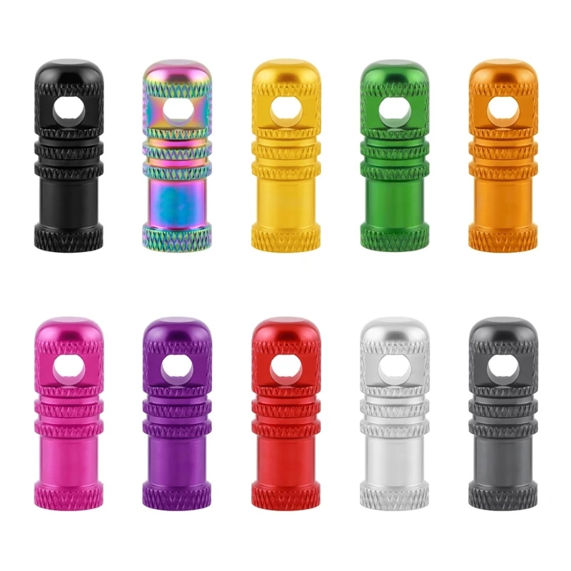 Bike Airvalve Cap With Integrated Airvalve Cores Tool Leak Proof Design Aluminum Alloys For Bike Tire Maintenance