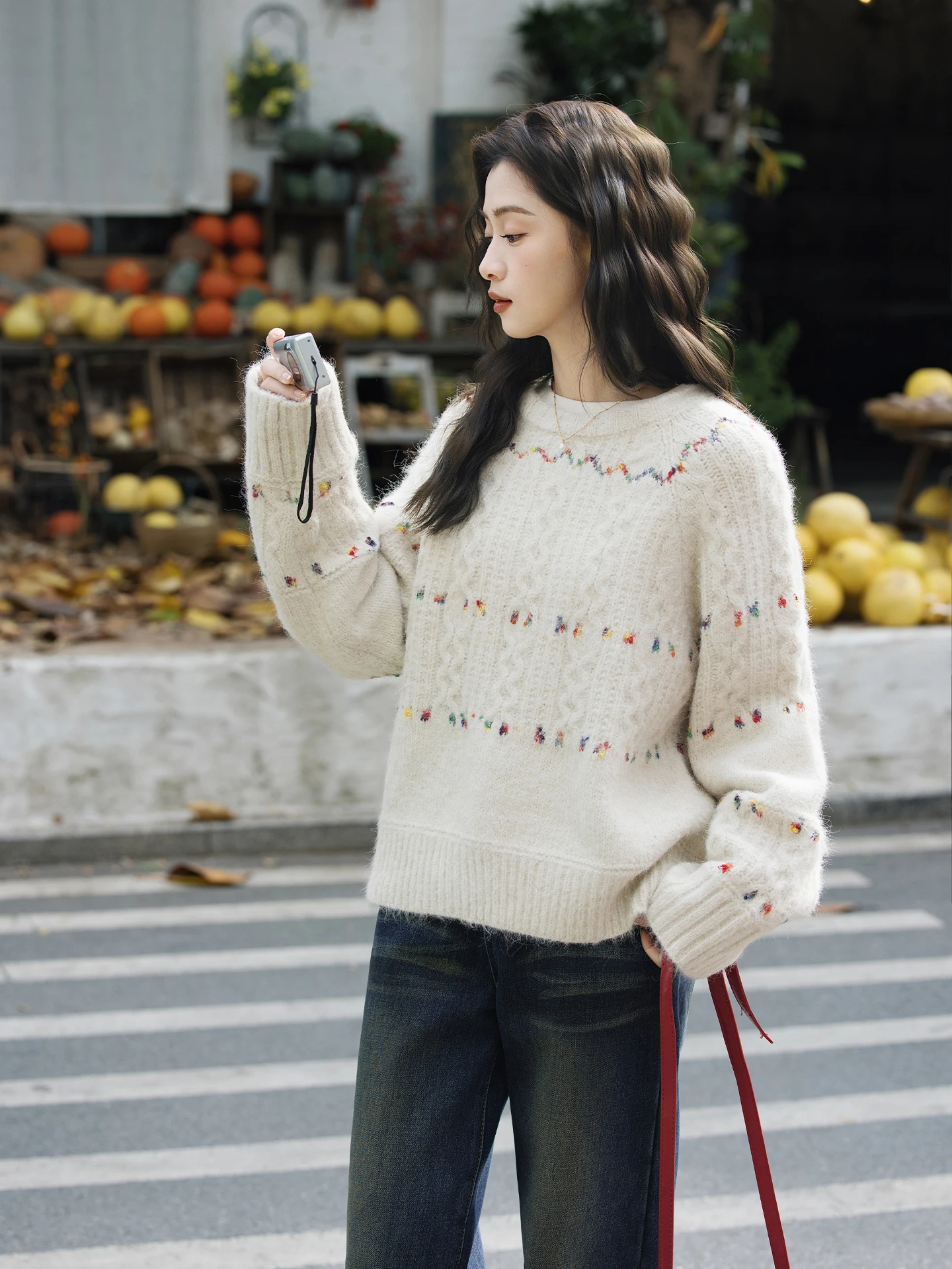 

Мягкий уютный свитер-пуловер с круглым вырезом для женщин, свободный вязаный джемпер в корейском стиле, супермягкий, толстый, с длинными рукавами, для дома и повседневной носки