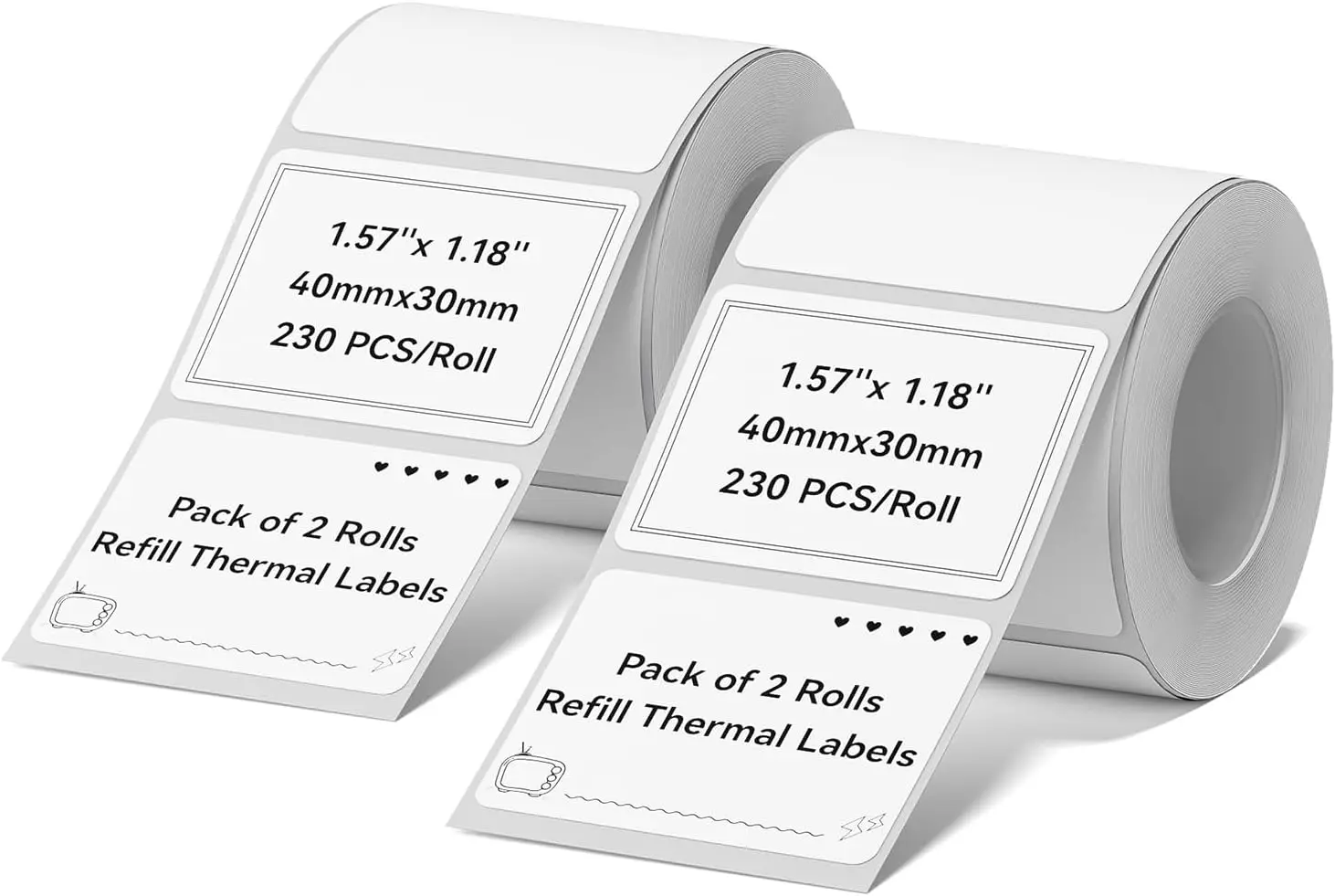 NIIMBOT B1 B21 B3S 2 rolls Thermal Label Maker Paper  White 2 Packs for B1 Label Maker