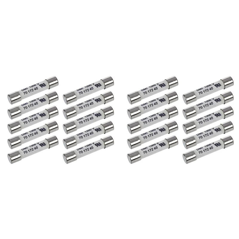 AS95-1000V 500MA 20 Buah 6.3X32mm Sekering Putih Praktis Portabel Nyaman Multifungsi untuk Multimeter