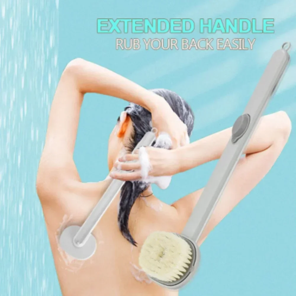 

Soft Long Handle Liquid Bath Brush Exfoliating Body Scrubber Back Massager Cleaning Tools Body Shower Sponge Scrub Bath Supplies