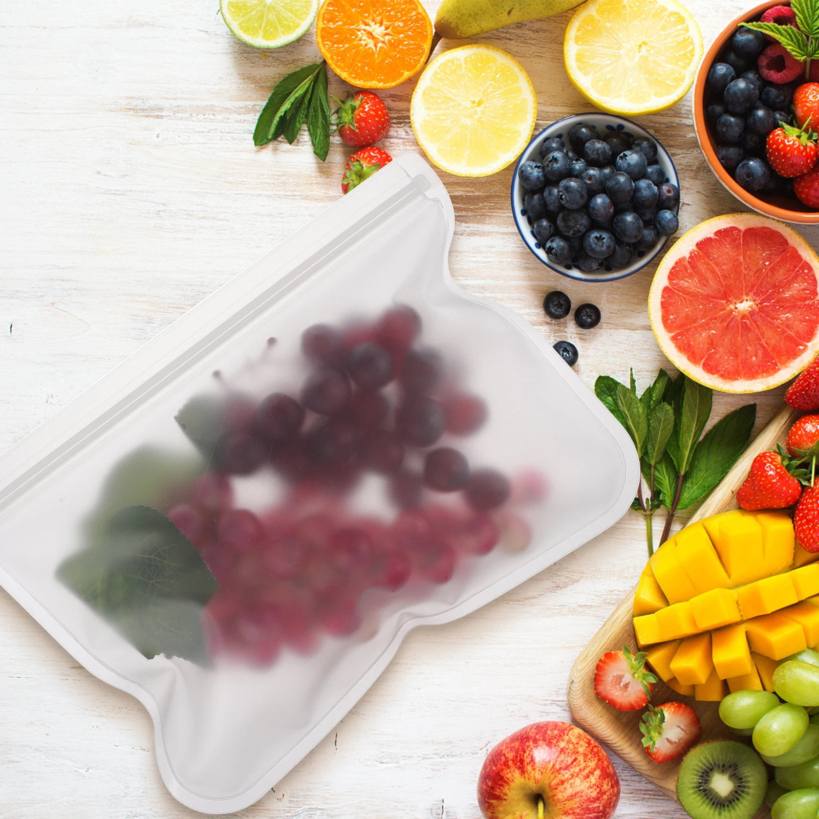 

10Pcs Food Fresh-Keeping Bags Reusable Freezer Storage Peva Sealing Strip Refrigerator Kitchen Fridge Fruit Vegetable