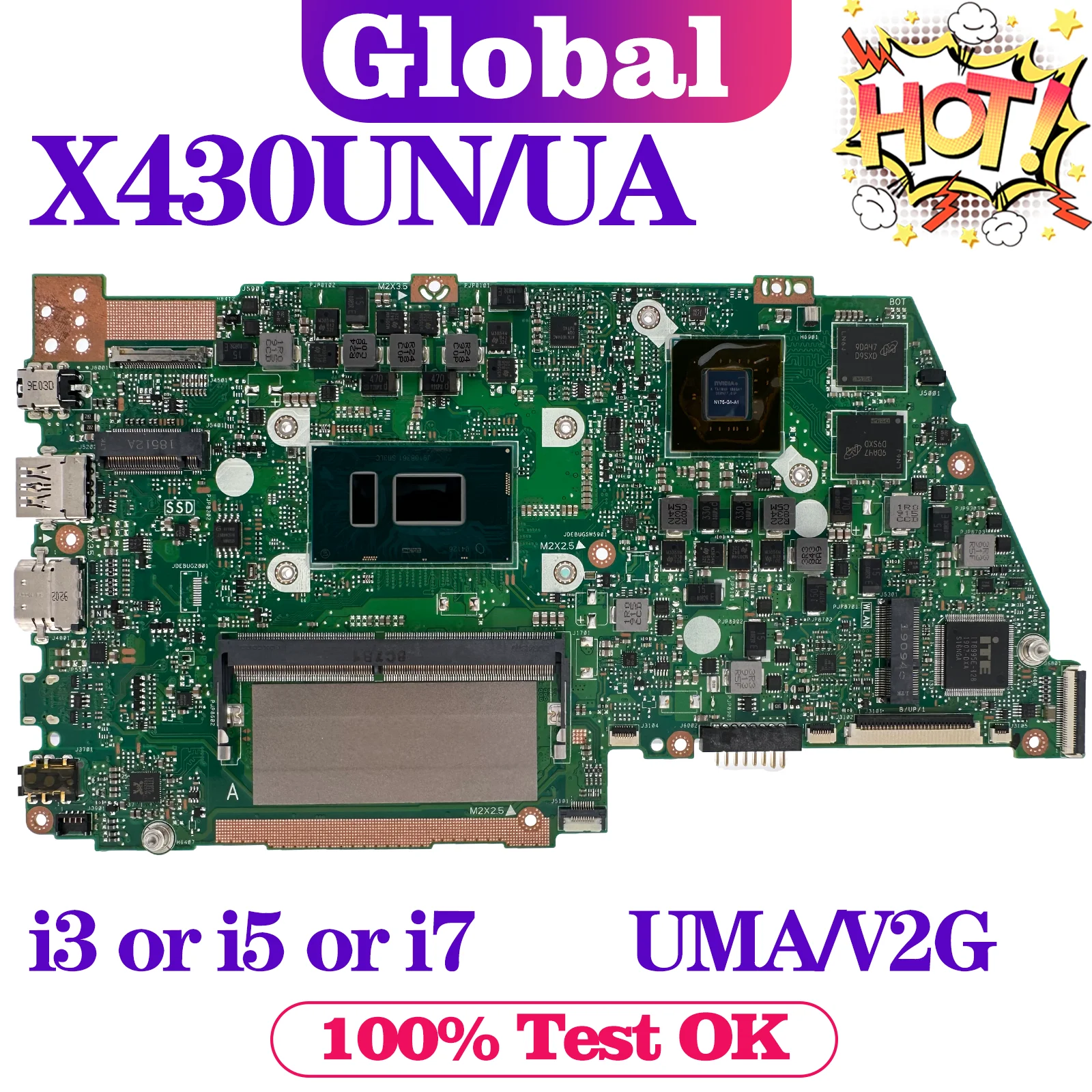 X430UN Mainboard For ASUS S430UF V430UF K430UN S430UA R430UA K430UA R430UN R430UF X430UA Laptop Motherboard I3 I5 I7 4GB/8GB-RAM