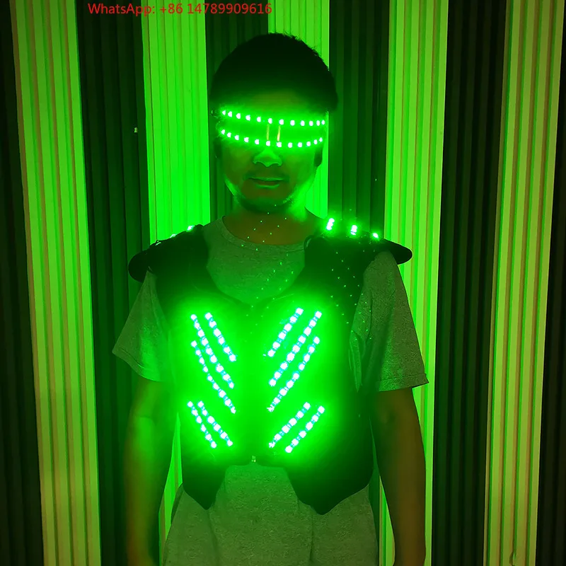 

LED Luminous Robot CostumeBar LED Waistcoat Robot Suits For Adults Nightclub Peormers' Stage Costumes Ballroom WearCustomized