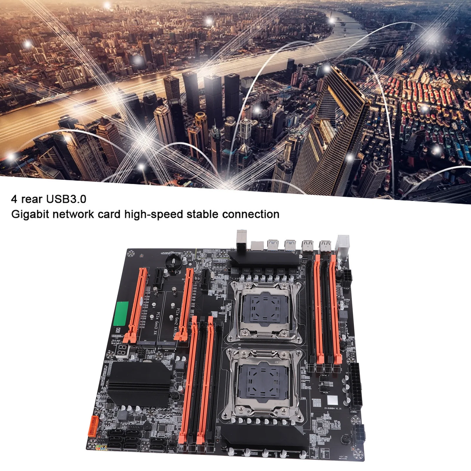 

Desktop Motherboard X99 Motherboard Dual Socket Desktop Motherboard 2011‑3 Pin DDR4 for Studio Computer Game Simulator E5CPU