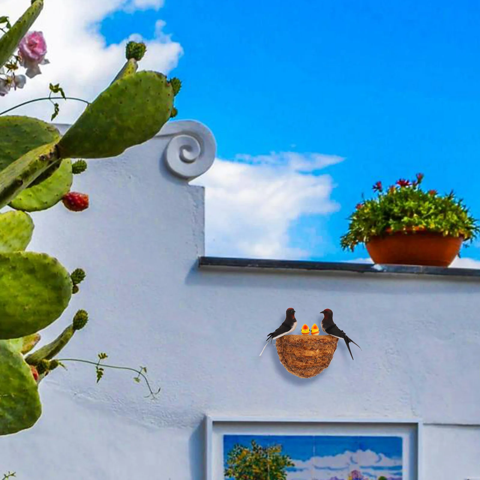 

1 set Swallow Decoration Ornament For Garden Wall Tree Home Rustic Farmhouse Outdoor Patio Decorative Simulation Swallow Wall