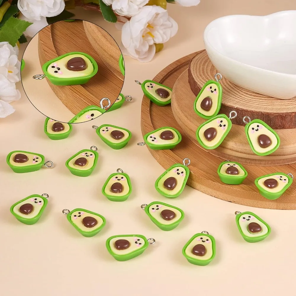 2/8/16pcs Multi-color Avocado Shaped Pendant,DIY Earrings Christmas, Thanksgiving, Halloween Parties, Vacation Gifts Accessories