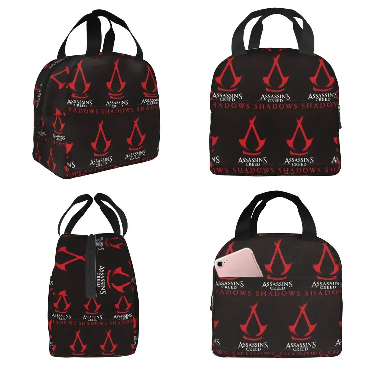 Assassins Creed RGB Action Adventure Gaming Insulated Lunch Bag for Women Office Cooler Thermal Food Box Tote Lunch Boxes