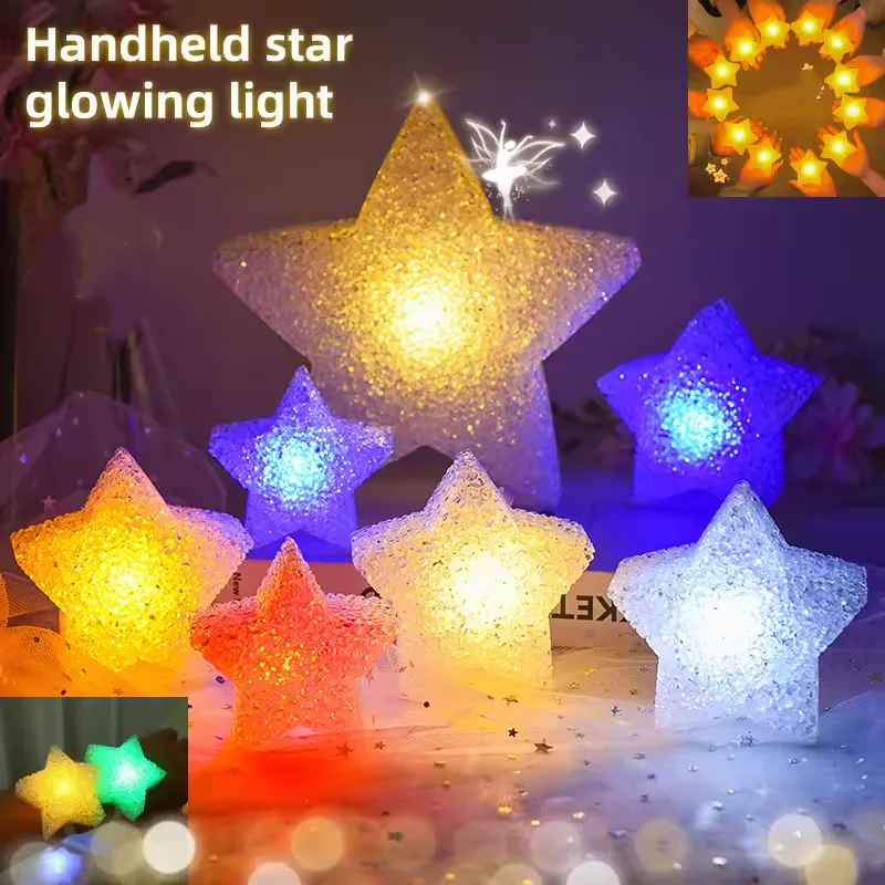 Urocza lampka nocna w kształcie gwiazdy, ręczna lampa, śliczne lampki świąteczne, antypoślizgowy pasek, rekwizyty do zdjęć na występy taneczne, dekoracja w kształcie gwiazdy.
