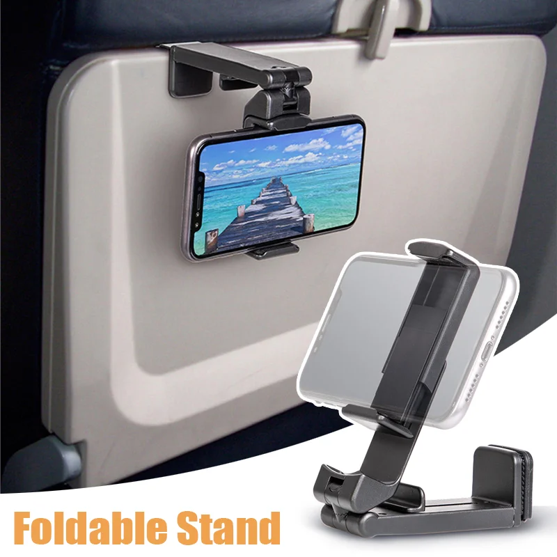 Portable Phone Holder Travel Airplane Train Bus Seat Foldable Support for Iphone 14 13 Samsung Xiaomi Rotatable Phone Stand