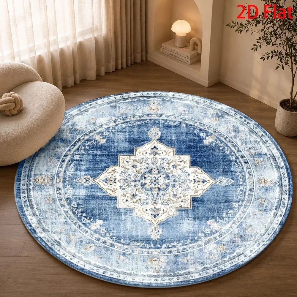 Weathered Persian Pattern Soft Plush Rug Entrance Doormat Decorative Accent Piece For Coffee Shop Office Supermarket Store Entry