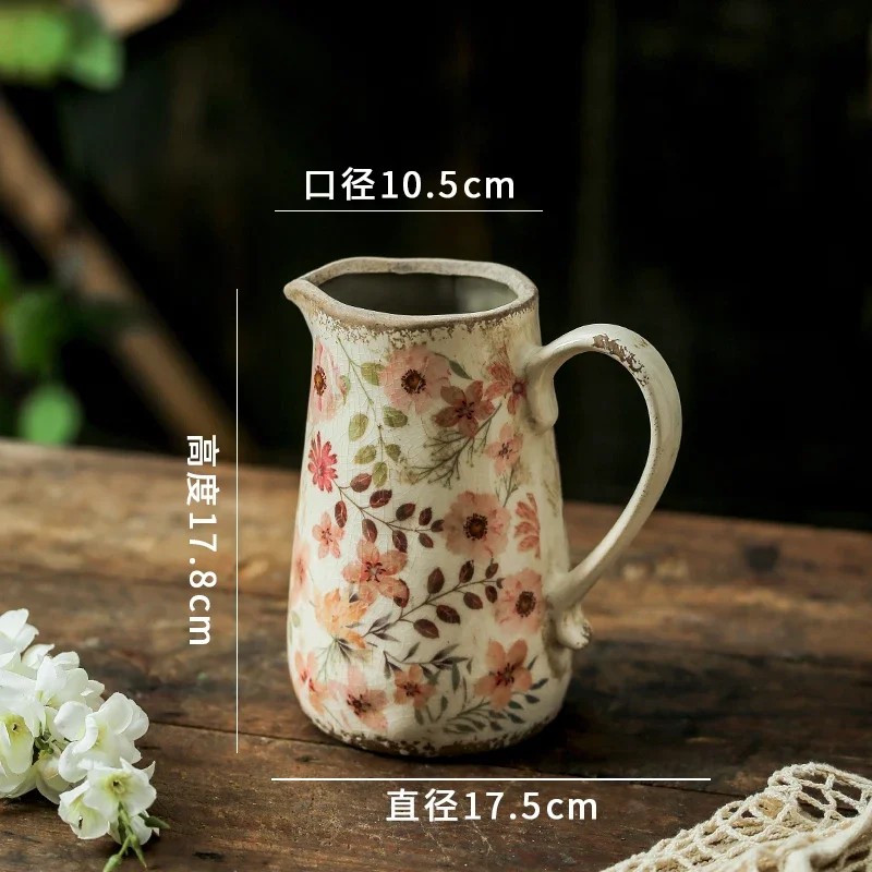 Vase Vintage Ceramic Underglaze Decoration LargeSmallSize Flower Arrangement Creative HighSense Decoration Art the Bottle of Jug