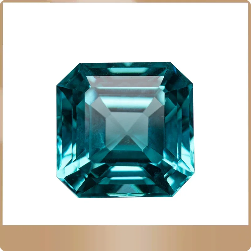 

Lab Grown Sapphire Paraiba Asscher Charms Gemstone DIY Ring Necklace Advanced Jewelry Making Materials Selectable Certificate