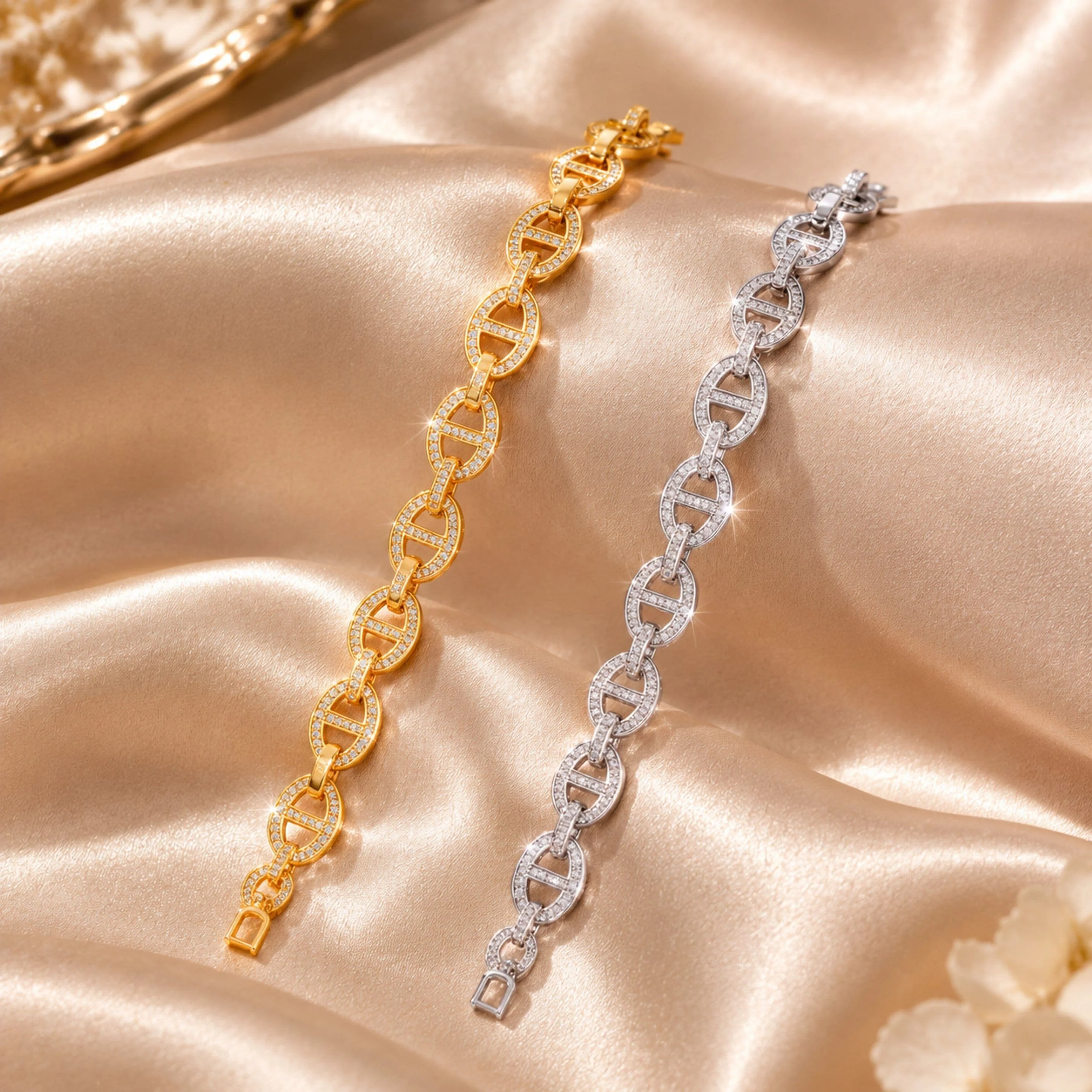 Paperclip Link Bracelet For Women Trendy Oval Interlocking Chain Bracelet Fashion Hand Jewelry Daily Party Decorative Wrist Orna