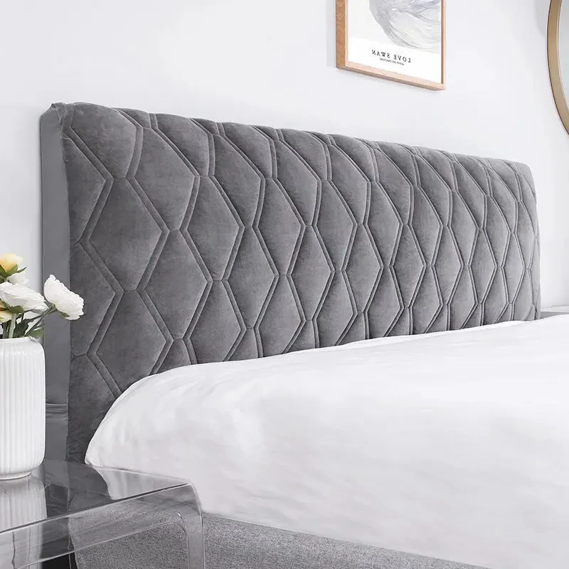 

Thicken Soft Fabric Headboard Cover All-inclusive Super Soft Smooth Quilted Head Cover Solid Color Bed Back Dust Protector Cover