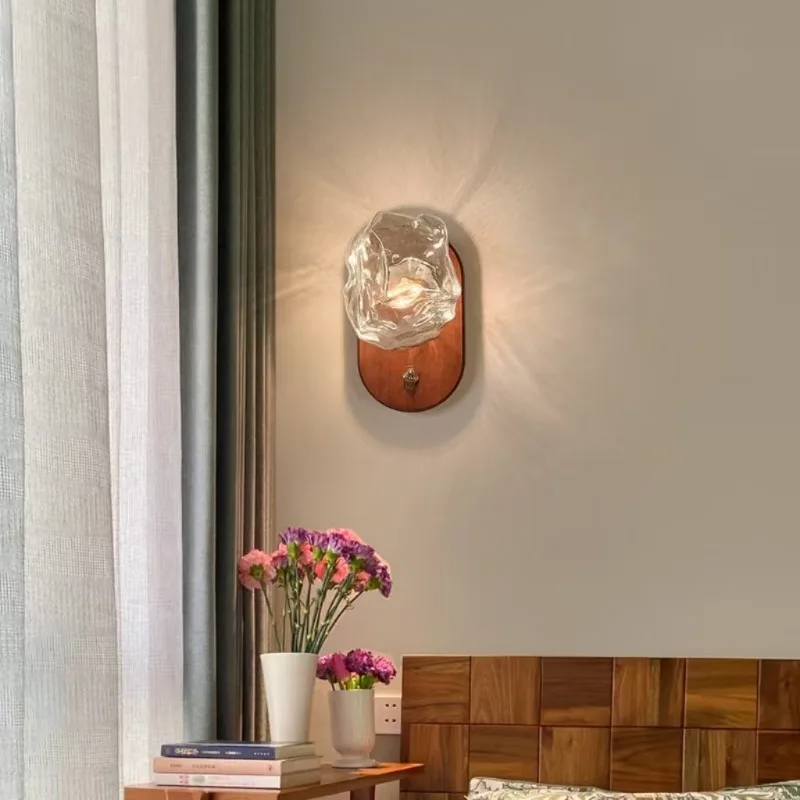 Estilo medieval lâmpada de parede cabeceira retro criativo cubo gelo simples sala estar entrada estrada atmosfera decorativa lâmpada