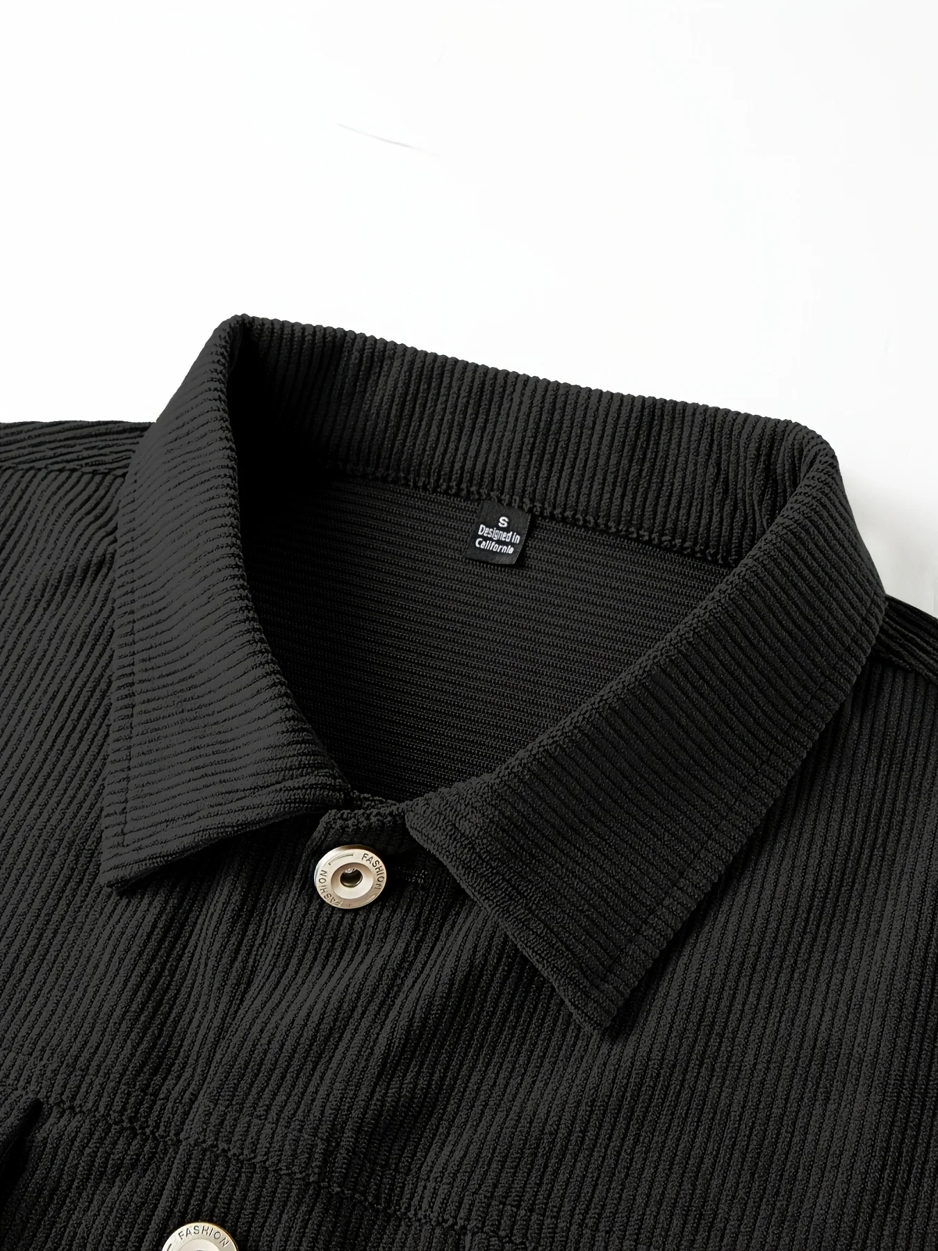 Herren Retro Cord-Arbeitsjacke Langarm Knopfverschluss Lässiger Streetwear-Mantel für den Alltag Frühling Herbst Oberbekleidung – Detail 5