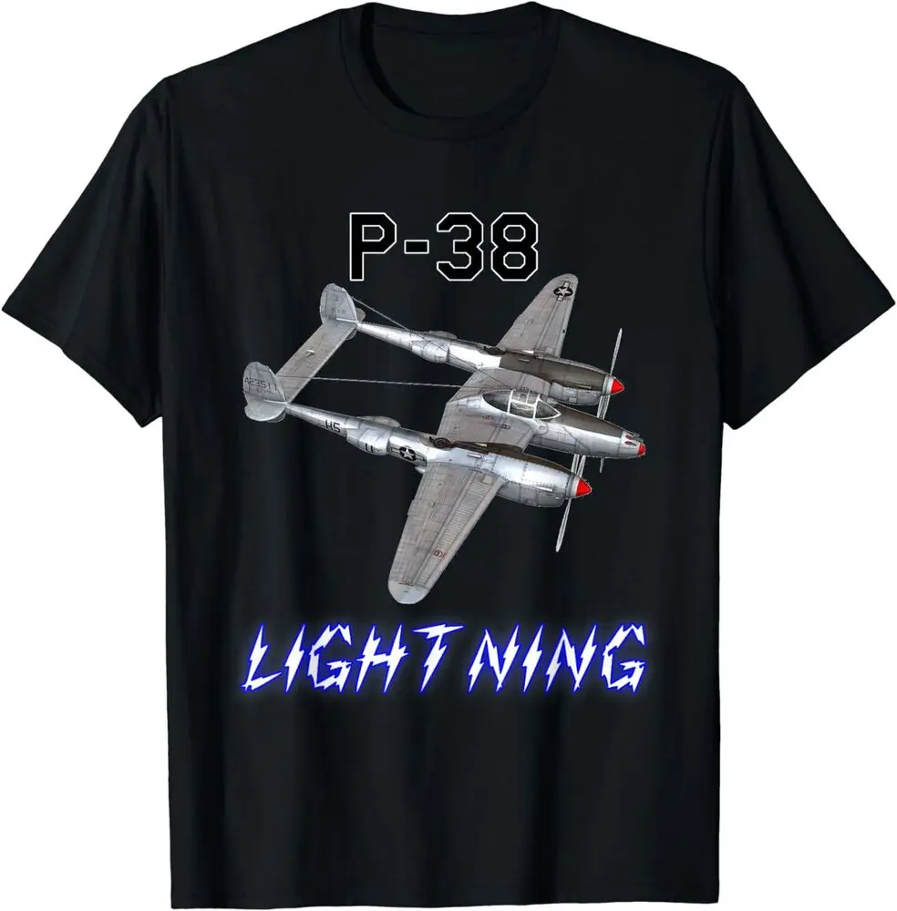 P-38 Lightning F Warbird WW2 Plane Gifts Tee   Anime Graphic T-shirts for Men Clothing Women