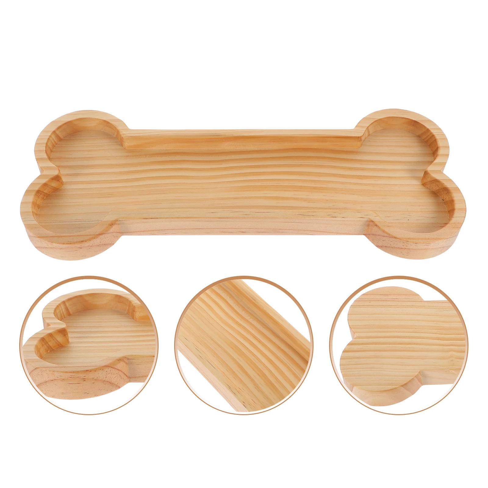 Bone Shaped Tray Designed Wooden Multi-use Plate Food Serving Kitchen Utensil Dessert Holder Couch