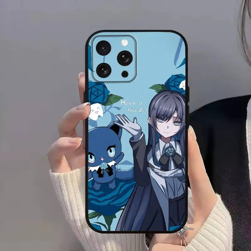 حافظة هاتف A-Ado Kyogen U-Uta الشهيرة لهواتف iPhone 11,12,15,16,17,13,14,Pro,Max,Plus,E,Mini,Air,SE4 صندوق ناعم أسود