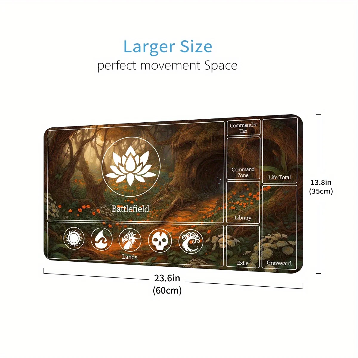 Gaming Mouse pad Magic play mat Playmat Rules Zones TCG CCG PlayMats Compatible for Trading Card Game Two-player final game