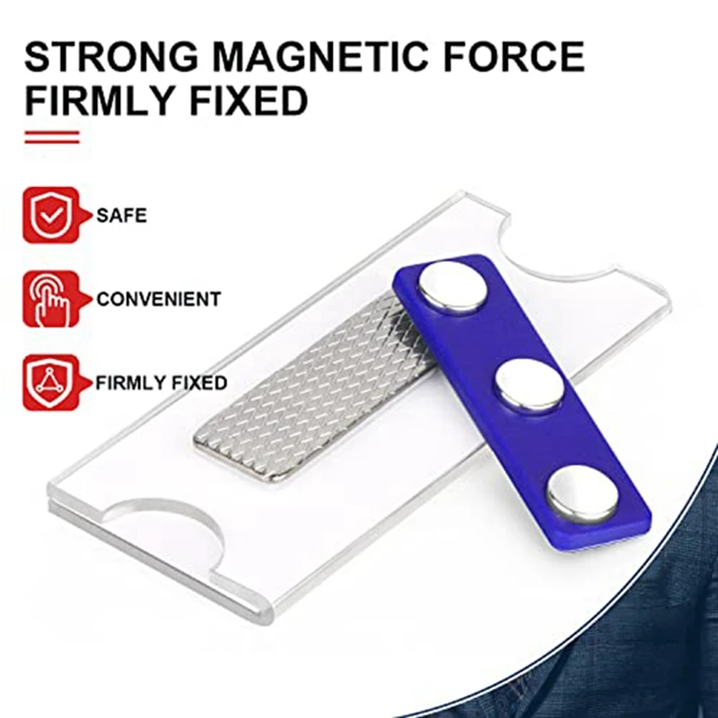 Kit di targhette magnetiche portabadge magnetici con 3 potenti magneti, targhetta con nome aziendale/Badge identificativo Set di 10