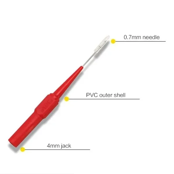 1/4Pcs Mixed Car Multimeter Test Lead Extention Back Piercing Needle Tip Probes 30V Insulation Piercing Needles with Socket