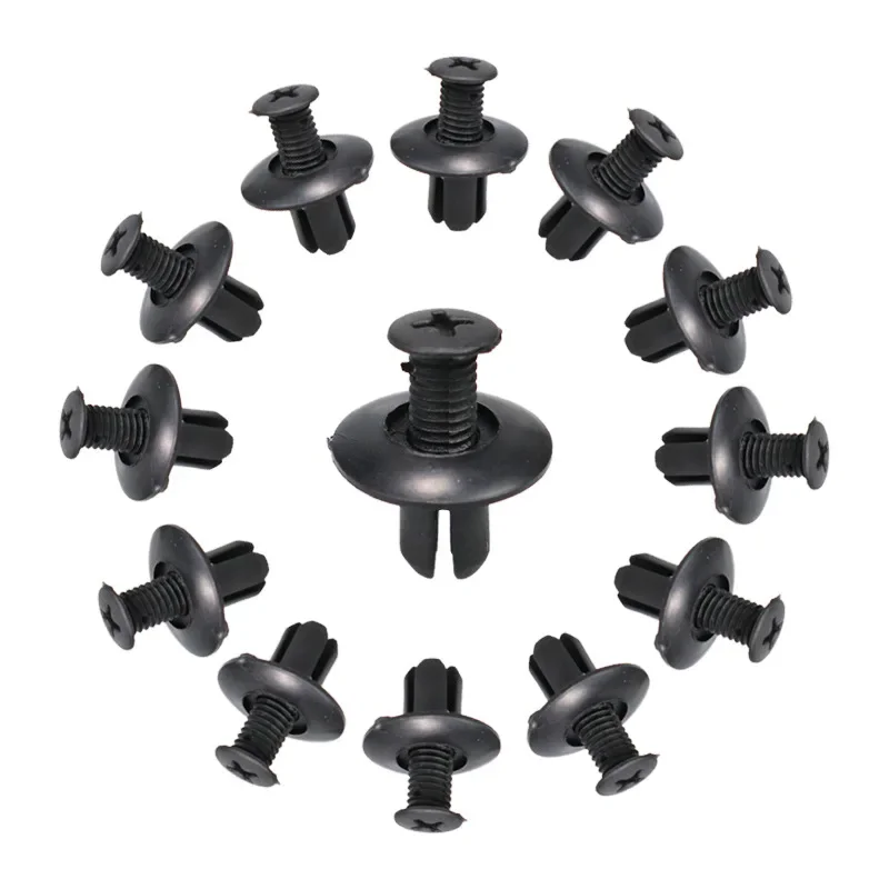 10/20/40/50PCS Universal Car Bumper Fender 8mm Hole Plastic Rivets Fastener Screw Car Fastener Clips For BMW Nissan Toyota Focus