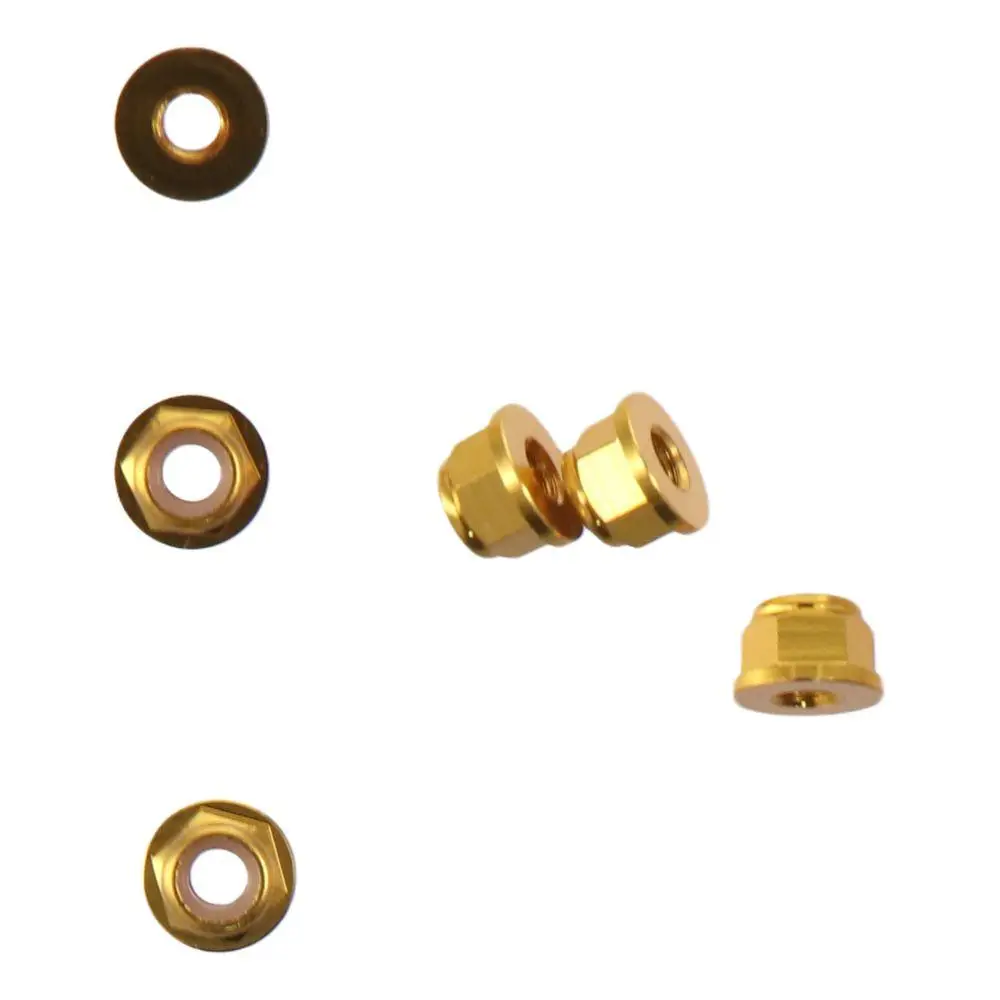 10PCS Smooth Gold Hex Self Lock Nuts Aluminum Alloy Nylon Lock Nut Nylon Insert Nuts