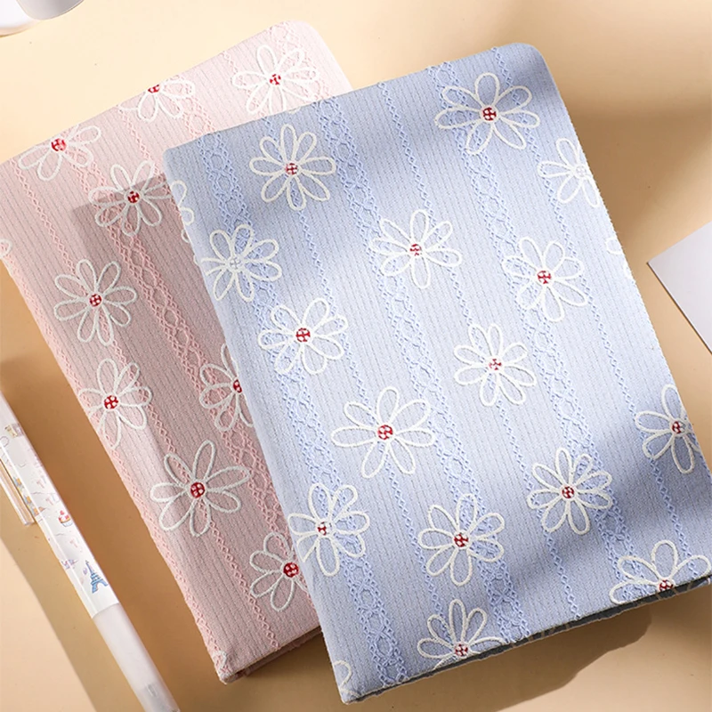 A6 Lovely Flowers Notebook Simple Cotton Fabric Notepad Diary Planner Agenda Journal Notebook Korean Stationery School Supplies