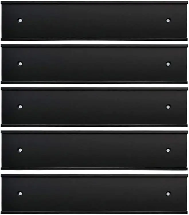 

Black Nameplate Holder 5 Pack for Wall or Door, 2"x8" Aluminum with Adhesive