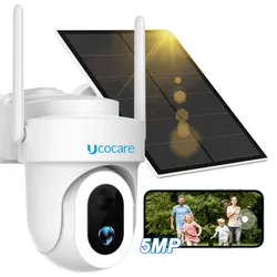 Ucocare-ソーラーセキュリティカメラ,ワイヤレス,PTZ,wifi,4mp,屋外,15000mah,内蔵バッテリー,監視カメラ,IPカメラ,ip67