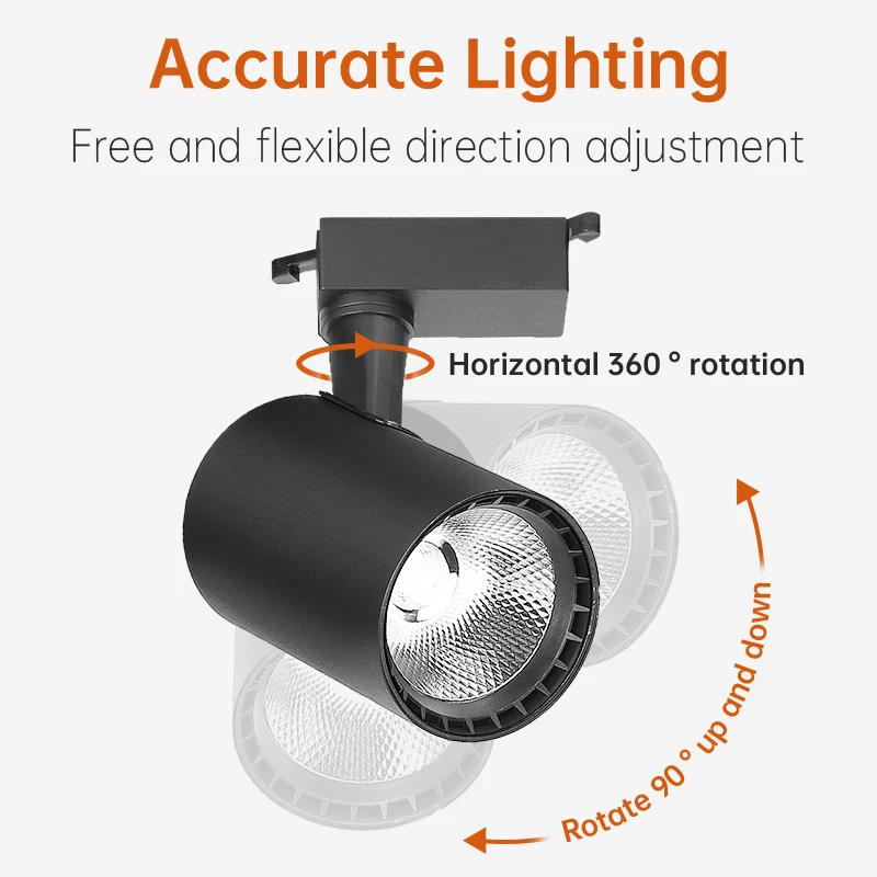 Led Track Lights COB Track Lighting Ceiling Spot Led Rail Lighting For Clothing Store Shop Decor 110V To 220V Spotlight F