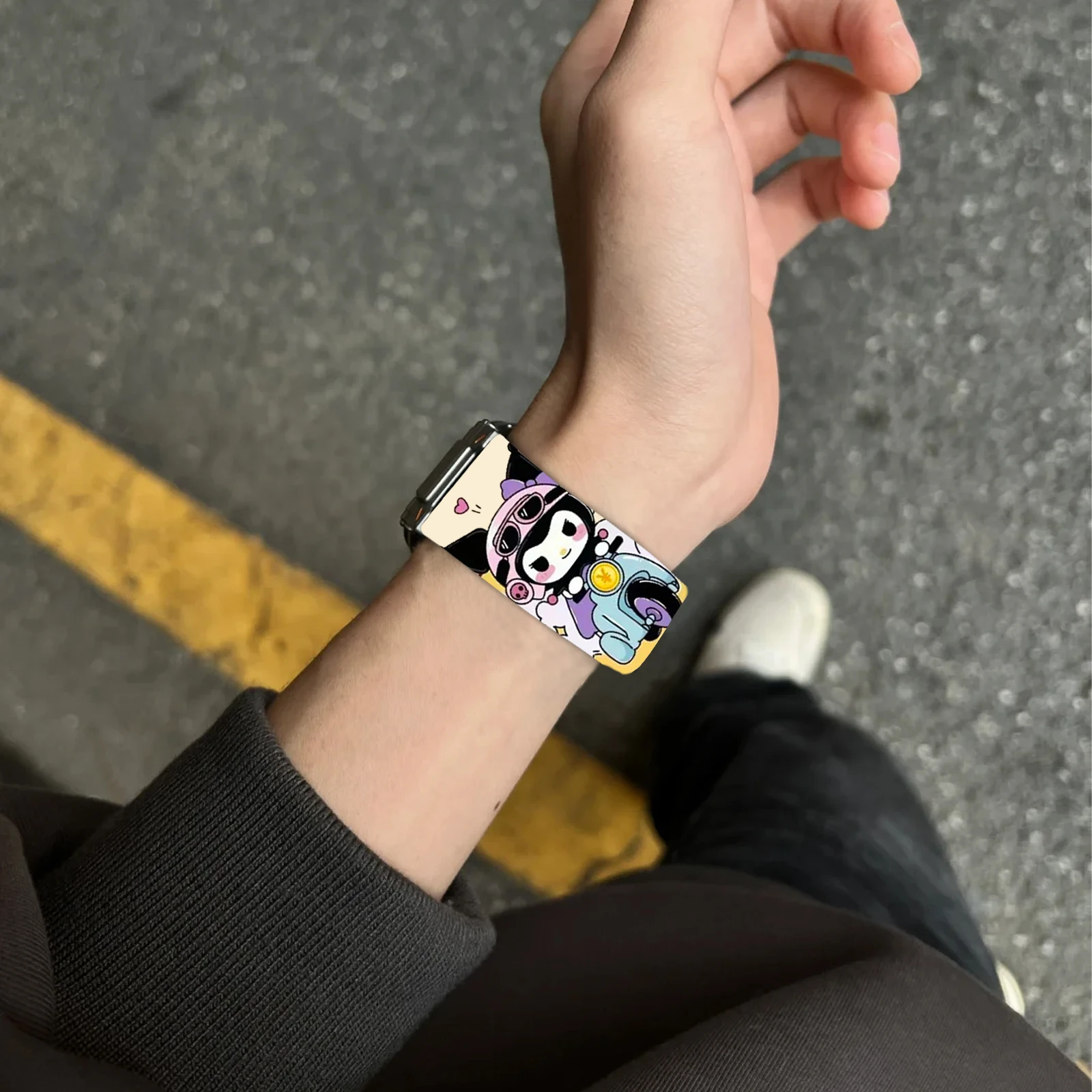 Kuromi Series 2 bedrukte band voor Apple Watch 11 10 9 8 7 SE siliconen band vervangbare horlogeband voor iWatch 46 mm 42 mm 41 mm 40 mm