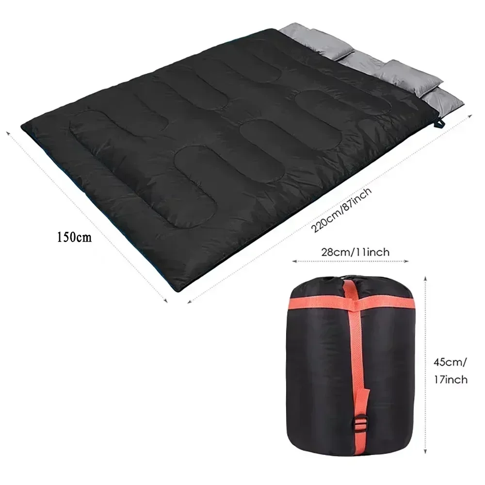 220x150cm Electric Heating Sleeping Bag Detachable Winter Heated Sleeping Bag USB/Type-C Power Interface for Camping Hotel Car