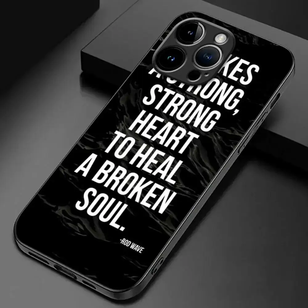 Rod W-Wave Rapper Phone Case For iPhone 15 14 13 12 11 X XR XS XSMAX 8 7 Plus Mini Pro Max Soft Black Phone Cover