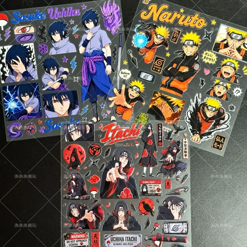 New Naruto Relief Stickers Naruto Uzumaki Anime Peripheral Cute Creativity Exquisite Diy Phone Case Sticker Halloween Gift