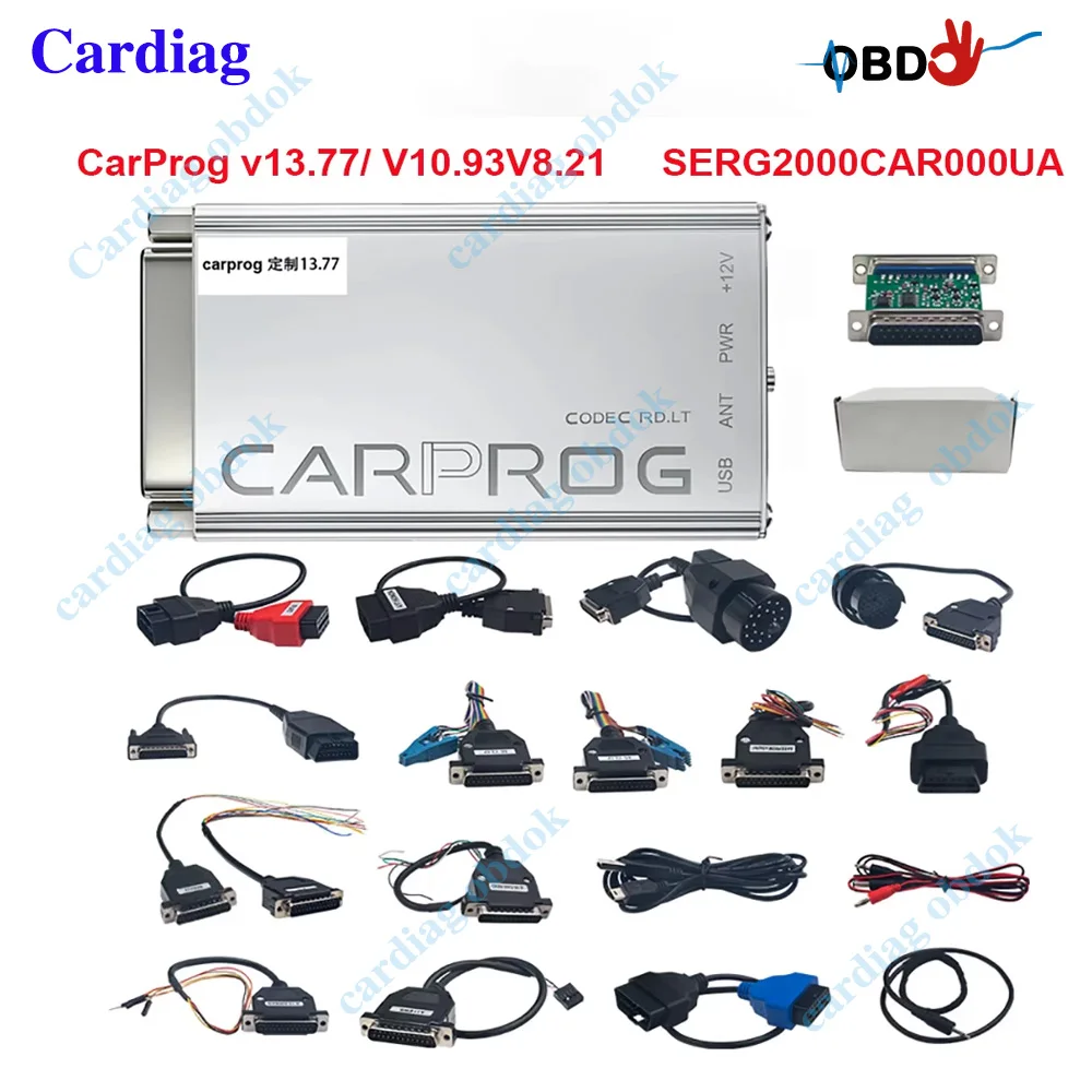 

Carprog V13.77 Online Programmer Car Prog V8.21 V10.93 Auto ECU Chip Turning Repair Tools Add Authorization 21 Adapters Full