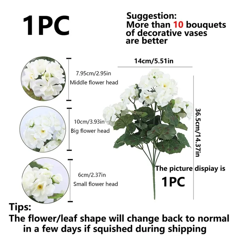 1pc Begonie Blume künstliche Pflanzen für Hochzeit Braut strauß nach Hause im Freien Garten Bonsai Dekoration DIY Weihnachts kränze Vase – Detail 1