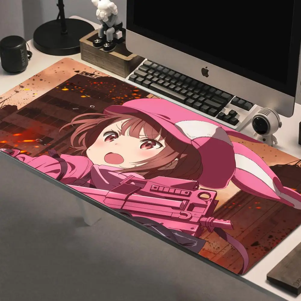 

Large Mousepad Gun Gale Online Mouse Pad Gaming MousePads Carpet Office Non-Slip Mice Pad Game Accessories