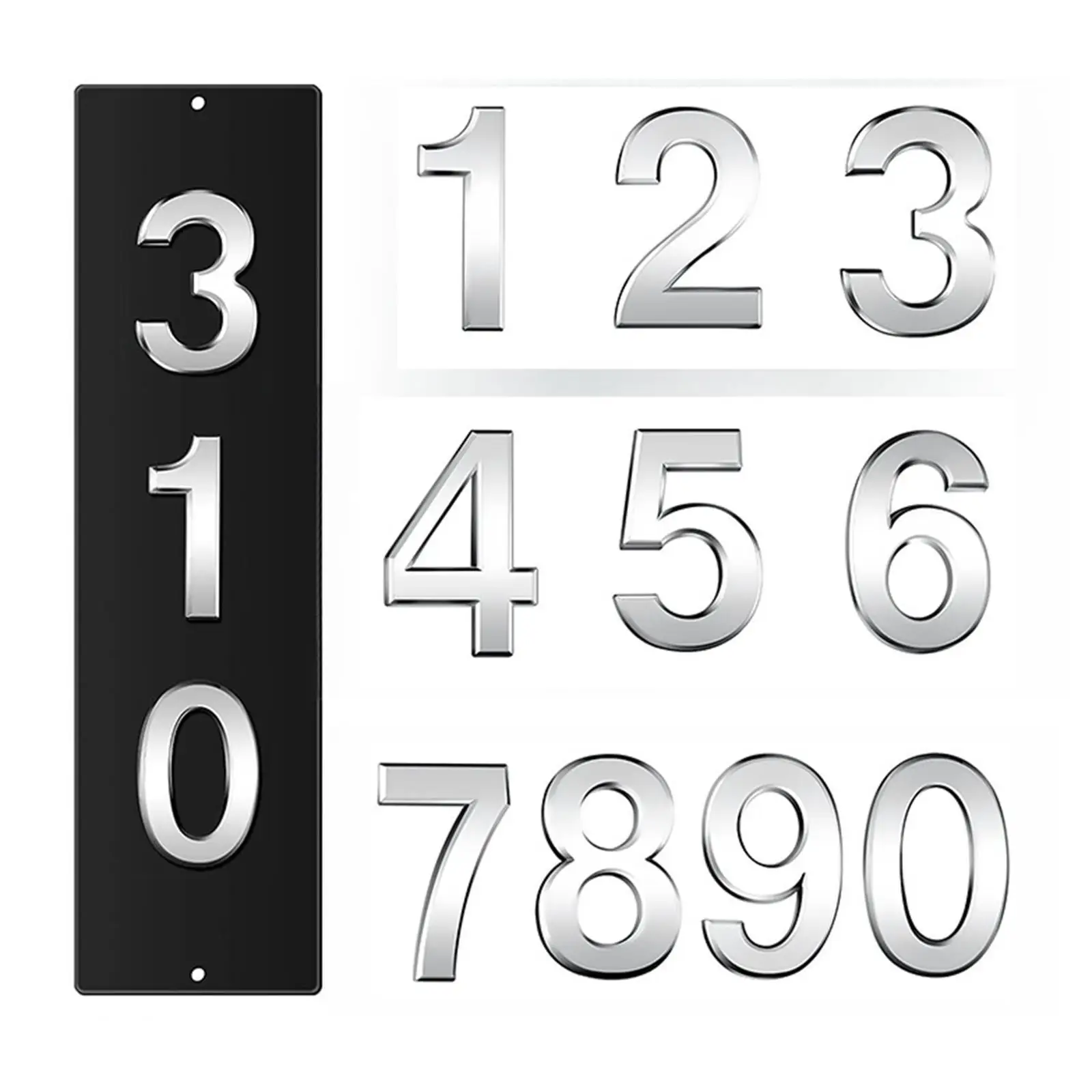 Address Sign Plaque House Numbers, Modern, Mailbox Number Sign, Decorative Wall Plaque for Outside Hotel Apartment House