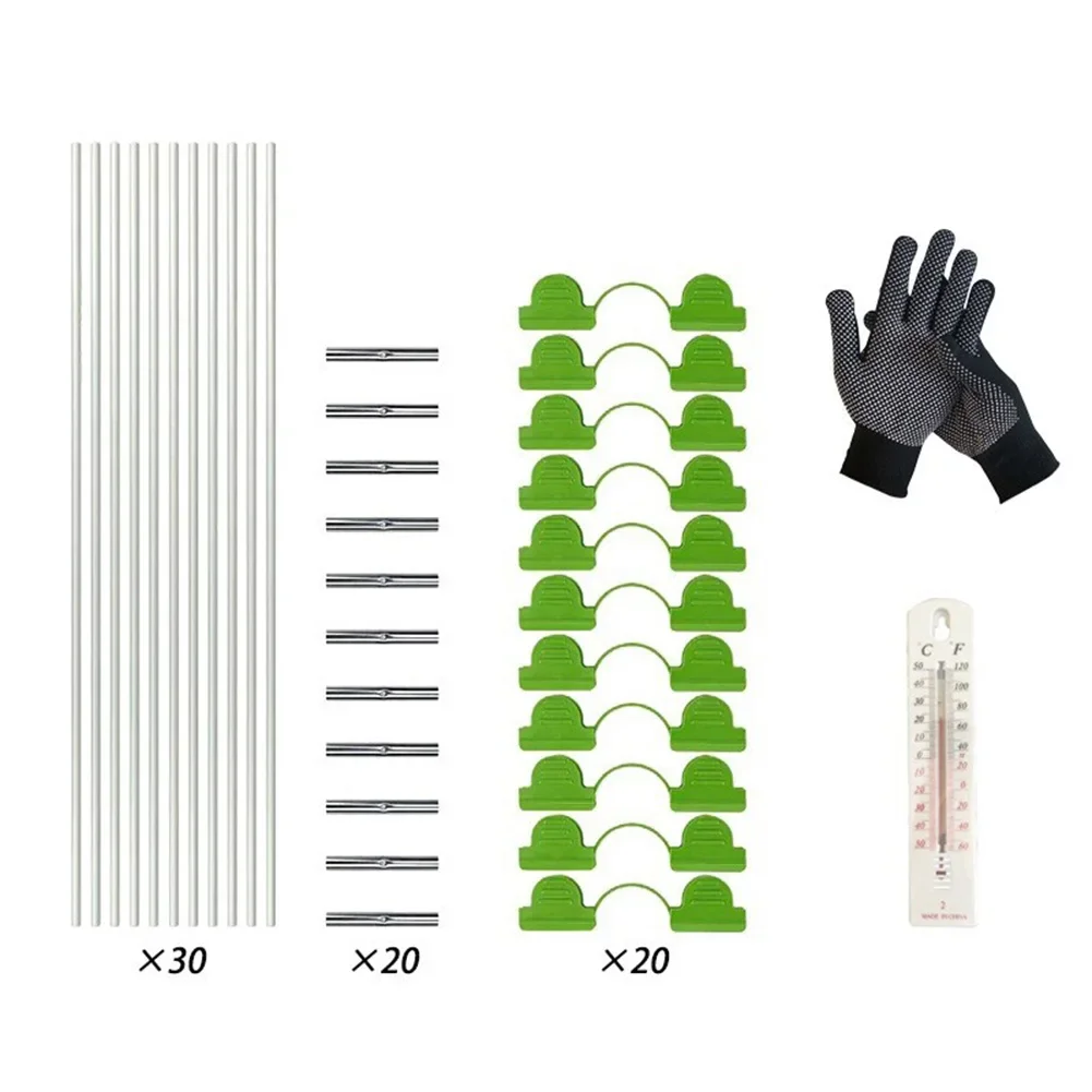 Fibreglass Greenhouse Tunnel Frame Protect Plants from Frost  Birds  and Sunlight Complete Package with Thermometer and Gloves