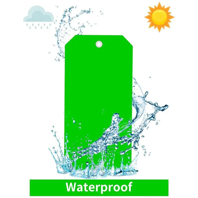 RABIT AS59~ 100 Pieces 4 3/4Inch X 2 3/8Inch Plastic Shipping Tags With Wires Blank Labeling Tags Waterproof Hang Tags (Green) D