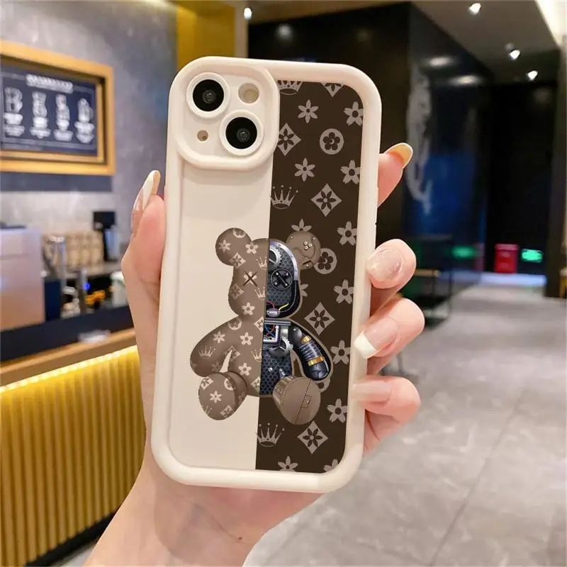 Luxury R-Robot Bears per Apple iPhone 13 15 Pro Max 14 13 Pro 11 12 14 Plus custodia per telefono in Silicone Cover posteriore antiurto