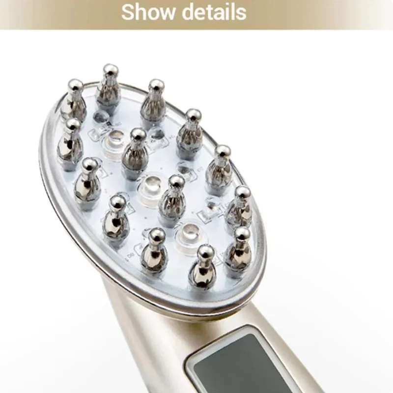 Portable Laser Hair Regrowth Device with RF/EMS/Vibration, 3 Colors LED for Home Scalp Care