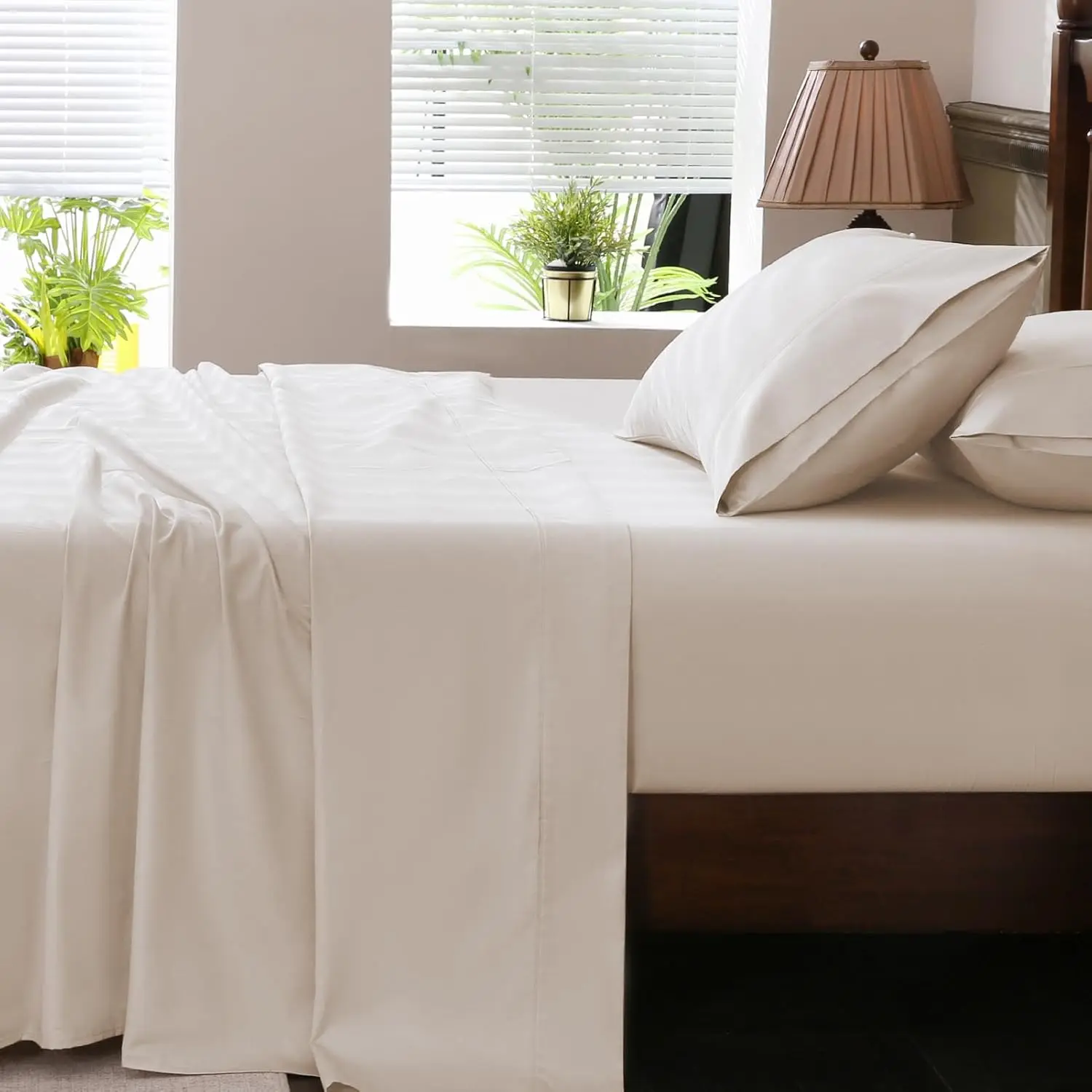 Sábanas Extra Profundas para Cama Queen de 18-24 Pulgadas, 100% Algodón Egipcio, 1000 Hilos, Tejido Satinado, Suaves y Transpirables, 4 Piezas