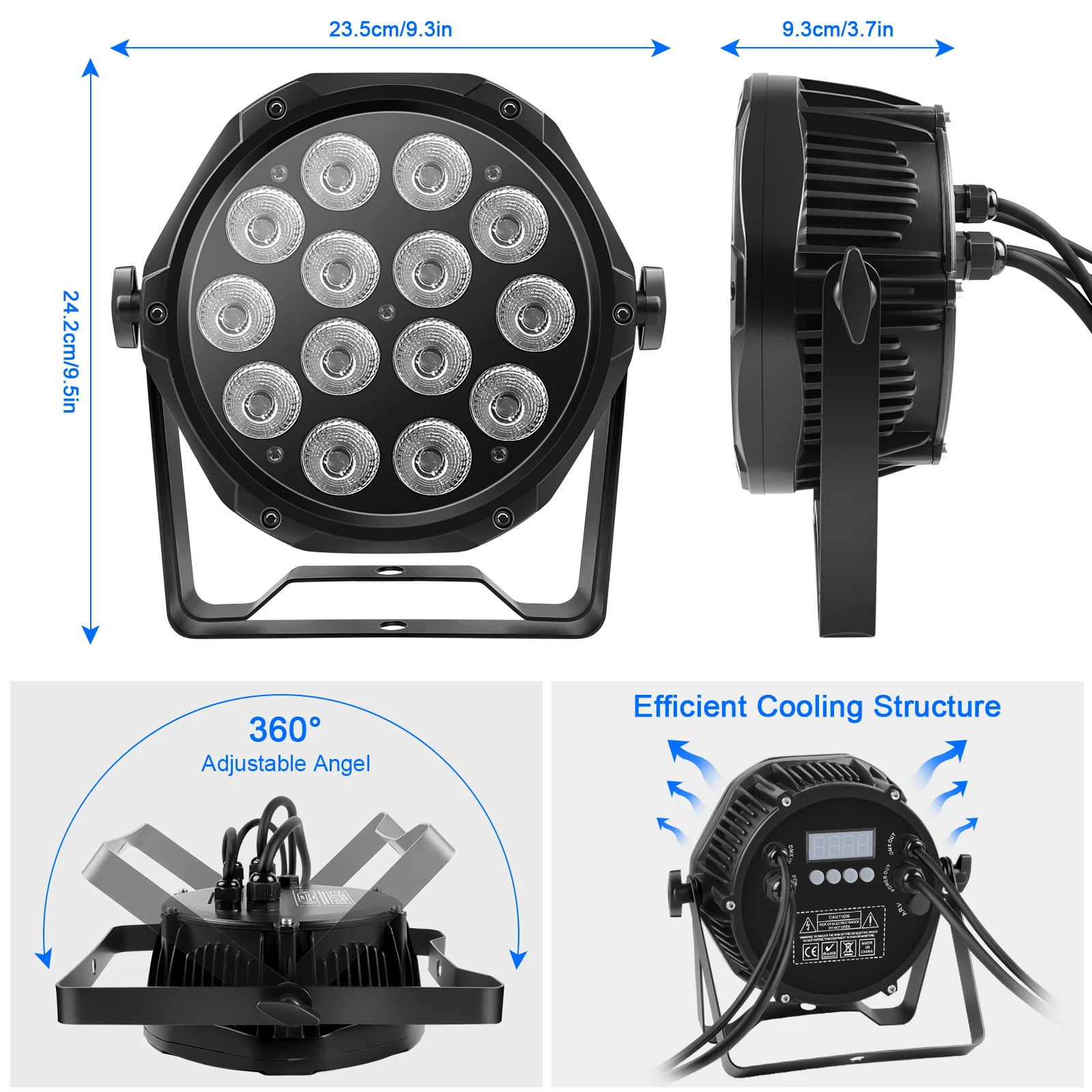 RGBW 무대 파 라이트, DMX 워시 라이트, DJ 라이트, 방수 조명, 나이트 클럽 디스코, 4PCs, 70W, IP65